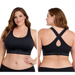 Under Armour Womens Sports Bra Size 2X Style 1362897 Black